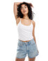 ASOS DESIGN double layer slinky fitted cami top in ivory