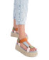 Women's Suede Strappy Sandals With Jute Platform By