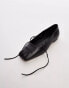 Topshop Bridget leather ballet flat with pinched toe in black