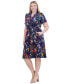 Plus Size Floral-Print Twist-Front Midi Dress