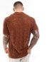 Hollister short sleeve open stitch knit shirt in rust