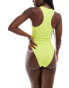 ASOS DESIGN zip front swimsuit in bright yellow