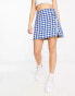 River Island boucle dogtooth print skirt co-ord in blue