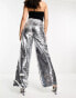 Extro & Vert flared sequin trousers in silver