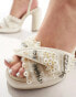 ASOS DESIGN Nearlywed embellished platform high heeled sandals in ivory