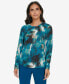 Women's Printed Keyhole Blouse