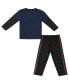 Toddler Boys and Girls Navy, Black Illinois Fighting Illini Long Sleeve T-shirt and Pants Set