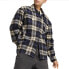 Puma Pl Statement Flanel Over Button Up Shirt Mens Beige, Blue Casual Tops 62636