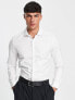 ASOS DESIGN Premium easy iron slim fit twill shirt with cutaway collar in white