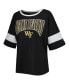 Women's Black Wake Forest Demon Deacons Jumbo Arch Striped Half-Sleeve T-shirt