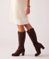 Women's Reachup Platform Block Heel Knee High Dress Boots