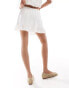 ASOS DESIGN tie waist ruffle hem mini skirt in ivory