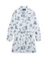 Toddler and Little Girls Pleated Graphic Cotton Oxford Shirtdress