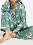 ASOS DESIGN Tall modal astrology shirt & trouser pyjama set in sage