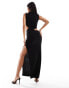 ASOS DESIGN cut out maxi column dress in black