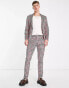 Twisted Tailor ribery skinny suit jacket in pink houndstooth check