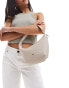 PASQ crescent shoulder bag with detachable crossbody strap in taupe