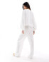 Pimkie drawstring linen mix trouser co-ord in white