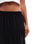 Bershka tiered maxi skirt in black