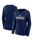 Women's Navy Denver Broncos Plus Size Foiled Play Long Sleeve T-shirt