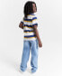 Little and Big Boys Rugby Striped Henley T-Shirt, Created for Macy's