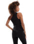 In The Style bengaline one shoulder ruched asymmetric top co-ord in black