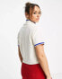 adidas Originals varsity crop t-shirt in off white marl