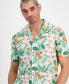 Men's Short Sleeve Palm Print Camp Shirt