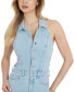 Women's Elodee Collared Halter Sleeveless Denim Bodycon Dress