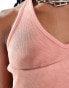 COLLUSION wash halter summer top in pink