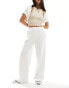 Bershka wide leg joggers in white