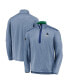 Men's Heathered Blue Vancouver Canucks Authentic Pro Travel and Training Quarter-Zip Jacket