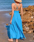 Women's Electric Blue Smocked Maxi Beach Dress