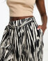 River Island tie waist culottes in black and white print