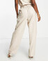 River Island co-ord pinstripe pleated trouser in beige