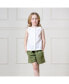 Toddler Girls Sleeveless Ruffle Collar Chambray Button Back Top