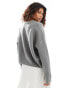 COLLUSION v neck meet and greet jumper with arm rib in grey