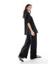 The Frolic vanora relaxed beach trouser co-ord in black