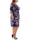 Plus Size Floral-Print 3/4-Sleeve Faux-Wrap Dress