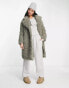 Vero Moda borg oversized coat in khaki