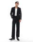 ASOS DESIGN slim suit jacket in black with satin sleeves