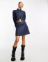 Love Moschino hole detail mini denim skirt co-ord in dark blue