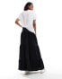 Vero Moda Tall tiered maxi skirt in black