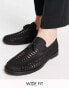 River Island wide fit woven tassle loafer in black