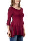 Women's Ruched Sleeve Swing Tunic Top