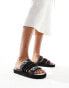 Public Desire Coral flatform sandal with rope straps in black