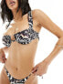 Free Society underwire ruched front bikini top in butterfly print