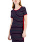 Women's Striped Ribbed Midi Dress