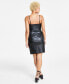 Women's Sleeveless Cutout Faux-Leather Dress, Created for Macy's