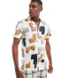 Threadbare revere collar shirt with abstract all over print